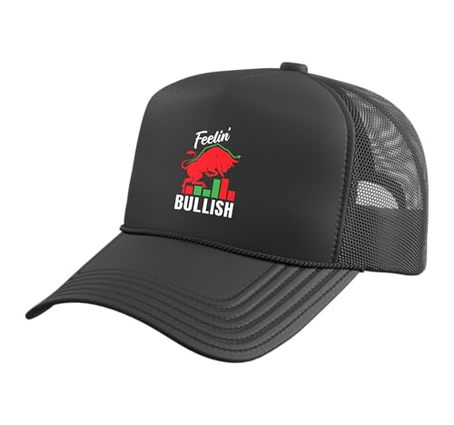 31 BtaPC0oL. SL500  - Feelin' Bullish Stock Marker Trader Day Forex Trading Trucker Hat with Adjustable Mesh Back, Black