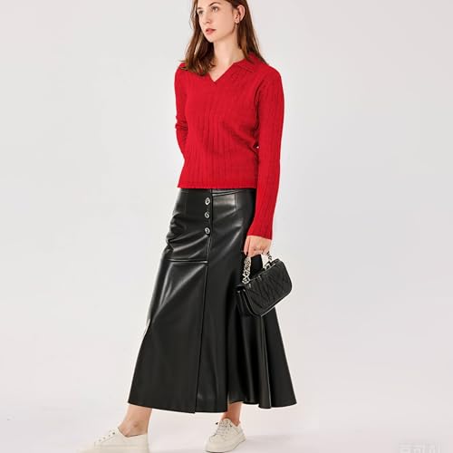 Cuello V Sudadera de Solapa Ligera Femenina y pullover de punto chic 3