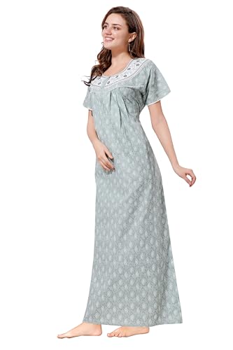 Image of Soulemo Women's Pure Cotton Floor Length Nighty 1682