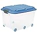 Produktbild Rotho 6 Aufbewahrungsbox Deckel und Rollen, Kunststoff (PP) BPA-frei, 57l, transparent/blau, 1 x