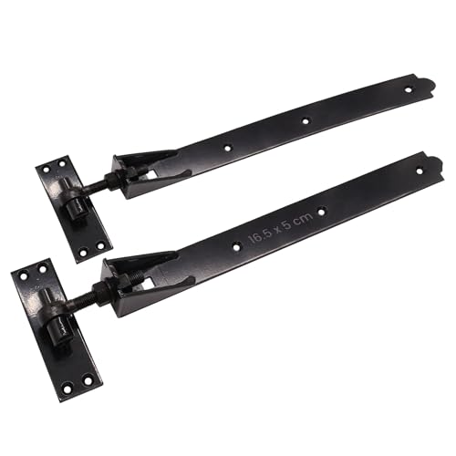 Wyre Direct Adjustable Gate Hinges Pair 600mm 24" Black Heavy Duty Hook and Band Stable