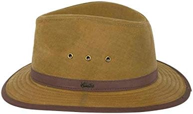 Outback Trading Co. Madison River Mens Fedora Hat Field Tan Cotton Leather