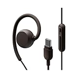 nwm (ヌーム) オープンイヤー イヤホン 有線 型 WIRED MWE007 耳スピ │ USB Type-C 防水 IPX4 両耳 マイク付き 軽量 耳をふさがない ダークブラウン