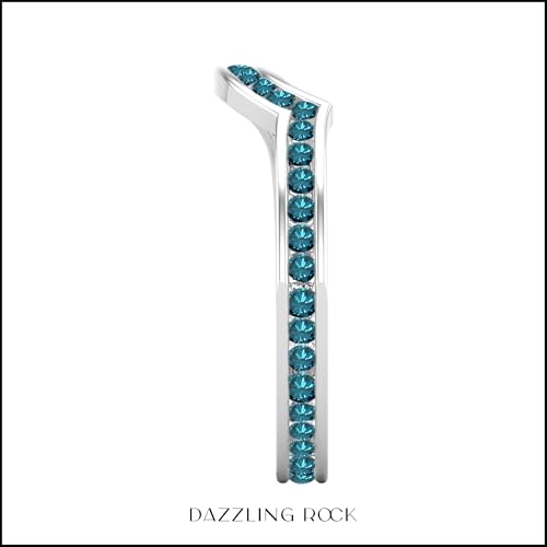 Dazzlingrock Collection 0.65 Carat Round Blue Diamond Contour Eternity Band for Her in 10K Solid Gold3