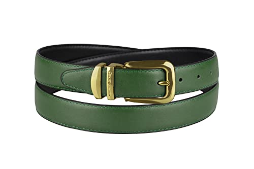 Reversible Belt Wide Solid Colors Black Bonded Leather Gold-Tone Buckle