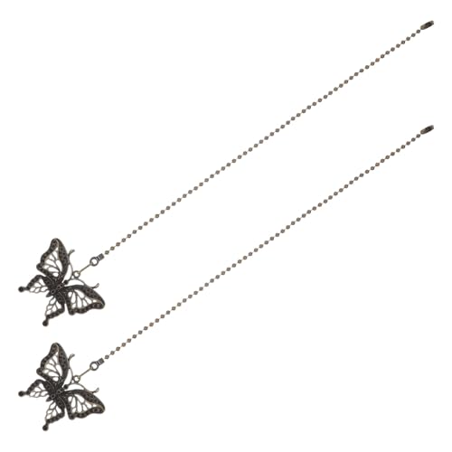 Healeved Extensor de Cadena de Tracción para Ventilador de Techo Vintage de Aleación con Diseño Hueco de Insecto, 2 Piezas, Cadena Decorativa para Lámparas y Ventiladores,