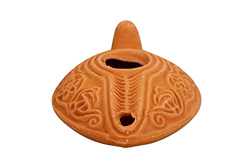 Biblical Herodian Clay Oil Lamp with Bethlehem Olive Oil - Authentic Holy Land Replica with Gift Bag & Certificate of Authenticity - Handmade Christian & Judaica Faith Gift