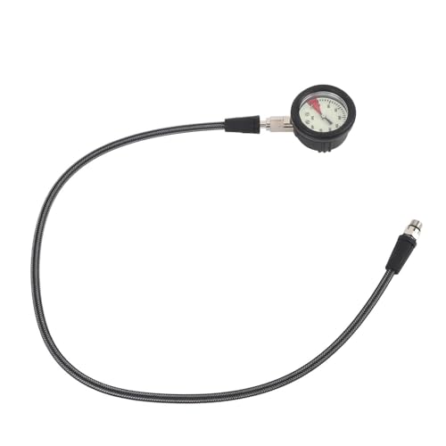 ZASCHMOY Manómetro de Buceo con Manguera Tejida de Fibra de Carbono - Manómetro de Brillo Nocturno para Regulador BCD - 65 Cm / 25,6 Pulgadas - Ligero y Preciso (80CM)