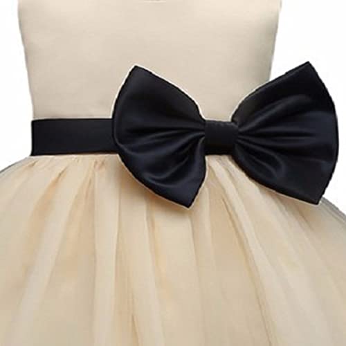 Image of Girls' Dress Girl Clothes Wedding Gown Kids A-Line Tutu Dresses Colour Satin Children Formal Wear 1-2Year Golden