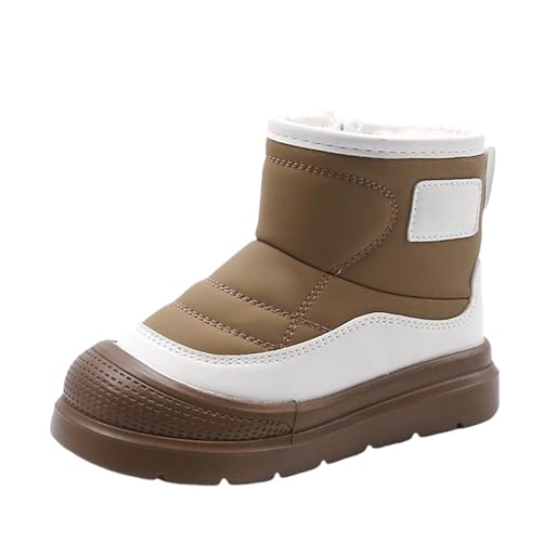 Rubber Leather Snow Booties For Toddler Baby Girls Boys Roller Shoes Boots Side Zipper Thick Chunky Soft Sole Shoes