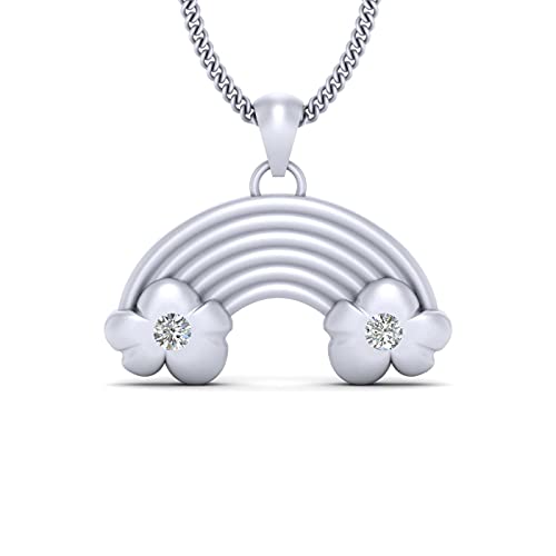 Collier nuage arc-en-ciel argent 925 diamant, symbole d'espoir