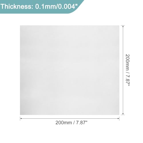 Image of uxcell 1Pcs GR2 Titanium Plate Sheet, 200x200x0.1mm Titanium Alloy Metal Sheet for Industrial Machinery Metalworking (8 inchx8 inchx0.004 inch)