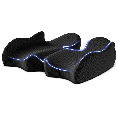 VOXON Seat Cushion, X Large Car Seat Cushion, Memory Foam Cushions for Office Chair, Chair Cushions for Tailbone Pain Relief & Pressure Relief Sciatica for Long Sitting