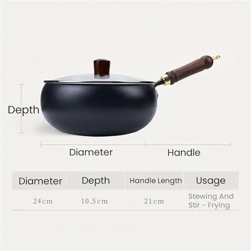 Olla de hierro sin recubrimiento 26cm Wok miniatura 7