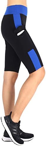 Women's Knee Length Tights Yoga Shorts Workout Pants Running Leggings with Pockets