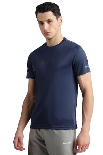 Image of Reebok Men's Polyester Gym T-Shirt - Moisture Wicking Sports T-Shirt for Men | Workout Running Training Tshirt for Men | Half Sleeve Active Tee