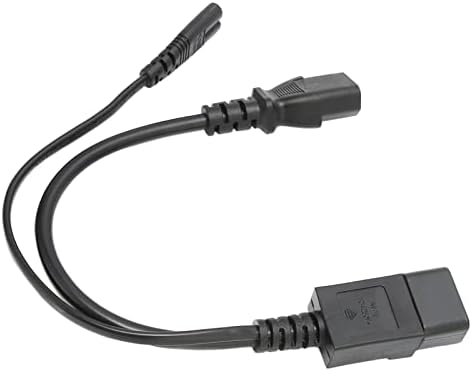 ASHATA IEC320 C14 Male to C13 C7 Female Y Splitter Power Cord,PVC Material Waterproof IEC320 Power Cable for Projectors, Flame Retardant, Heat Resistant
