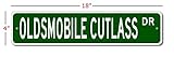 Oldsmobile Cutlass Street Sign, GM Car Sign, Metal Garage Sign, Novelty Wall Decor - 4x18 inches