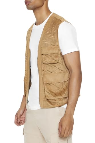 Forever 21 mens Faux Suede Perforated Cargo Vest4