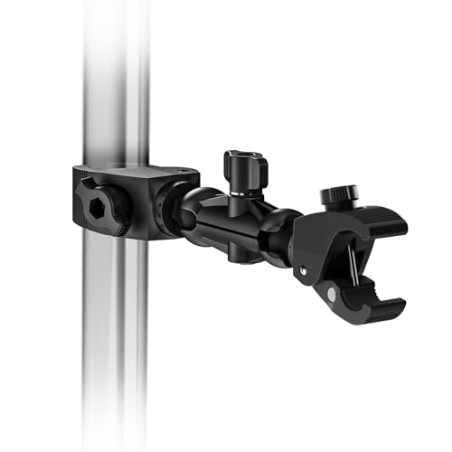 Double Clamp Mount with 360° Magic Arm, Umbrella Clamp for