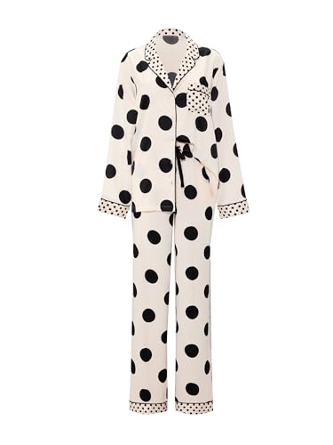 Image of Victoria's Secret Satin Pajama Set, Long Sleeve Button Down Shirt & Pants, Sleepwear for Women (XS-XXL)