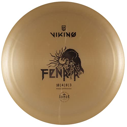 Viking Discs Fenrir Armor Plastic| Distance Driver |Intermediate Disc Golf Driver [Stamp Color & Color Shade May Vary] (173-176g, Brown)