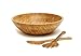 Lipper International Bamboo Wood Salad Bowls with Server Utensils, 7-Piece Set, Assorted Sizes