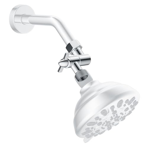 Hibbent All Metal Shower Head Elbow Adapter, 360 ° Adjustable Swivel Brass Showerhead Adapter for Fixed and Rain Showerhead, Stainless Steel Wall Mounted Shower Connector, Chrome