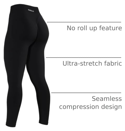 Image of AUROLA Influence Workout Leggings for Women, Seamless Compression Tummy Control Leggings Mid Rise Yoga Pants
