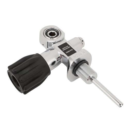 Kuuleyn Scuba Diving Cylinder Valve,Chrome Plated Brass G3/4 DIN Yoke Dual Use 250 Bar High Pressure Diving Tank Valve for Divers Snorkeling Enthusiasts Marine Equipment