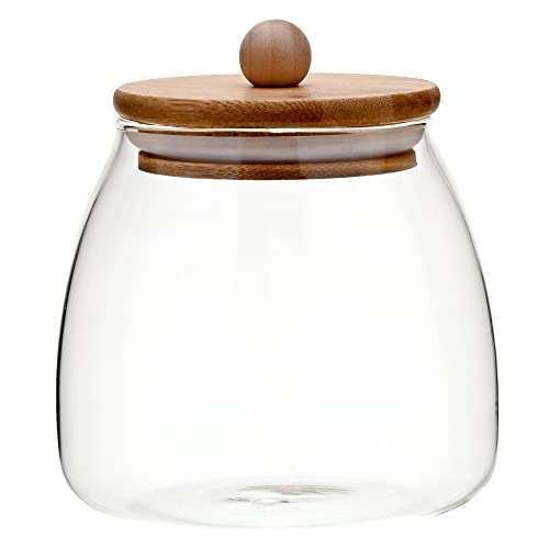 Mimo Style Pote de Vidro Borossilicato Com Tampa de Bambo Ecokitchen, 700ml. Capaz de Armazenar Diversos Produtos