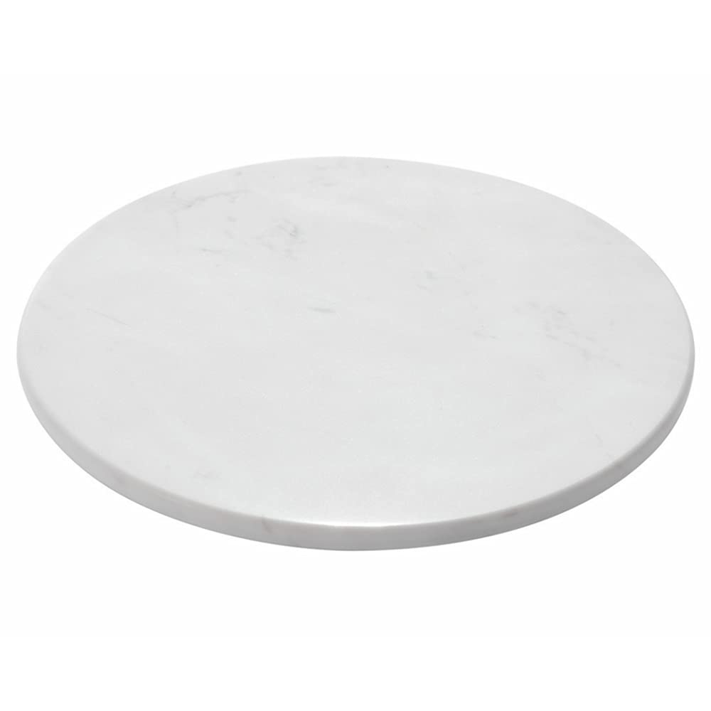 natural round marble tray glossy pastry board for dessert, cheese, coffee, smooth on both sides (volakas white)