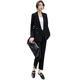 [J-Scott] 【在庫限り】[ジェイスコット] カジュアルスーツ 上下セット 足首スッキリ 9分丈パンツ 長袖 セレモニー 洗える きれいめ ブラック JS55-BK-XL