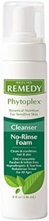 Medline Remedy Phytoplex Hydrating Cleansing Foam, No-Rinse Body Wash and Shampoo, Paraben and Sulfate-Free, 8 fl oz