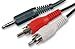 Produktbild 3,5-mm-Mini-Klinkenstecker, Stereo auf Doppel-RCA-Phono-Aux, Audiokabel, rot und weiß, 1,2 m bis 10 m 3m Schwarz