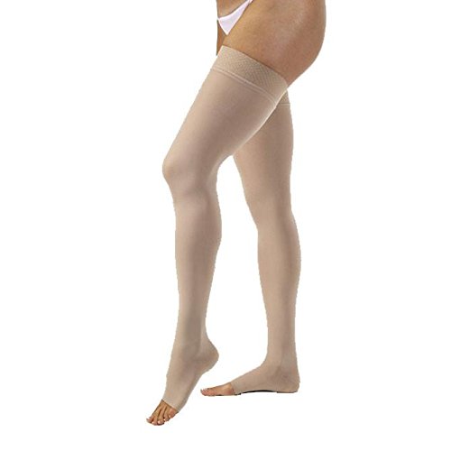 BSN Medical/Jobst 115545 Opaque Compression Hose, Thigh High, 20-30 mmHg, Open Toe, Medium, Natural