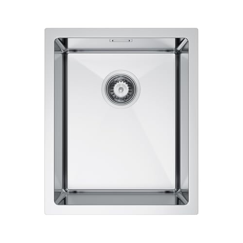 Melanstar Fregadero de acero inoxidable, 37 x 45 cm...