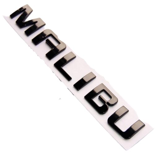 Image of 2Pack for Malibu Nameplate Letter Emblem Badge Glossy Compatible with Malibu /Gloss Black