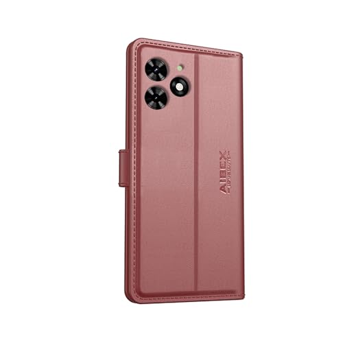 Image of AIBEX Compatible for Tecno Spark GO 4G 2024 Flip Cover Leather Finish | Inside TPU with Card Pockets | Wallet Stand | Complete Protection Flip Case Brown