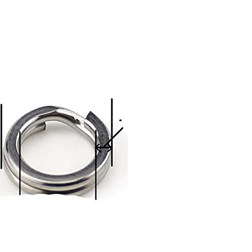 YJBEAPT 50 o 100 Piezas Anillo Dividido de Acero Inoxidable Pesca de Alta Resistencia Conector de Doble Anillo Accesorios de Pesca para Pesca Gancho de señuelo-100 Piezas 9