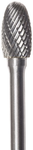 Image of Drill America SE-5 Carbide Burr /Rotary File Oval Double Cut for Die Grinder 1 /2 inch Dia. x 7 /8 inch Cut Length with 1 /4 inch Shank and 2-5 /8 inch Overall Length, DUL Series