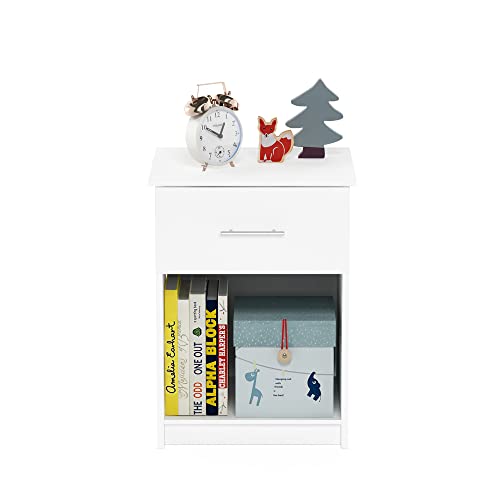 Image of Furinno Tidur Nightstand, Solid White