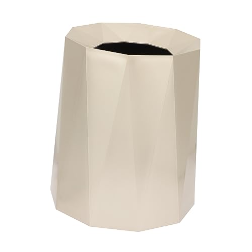 Papelera rectangular de plástico dorada para oficina y hogar