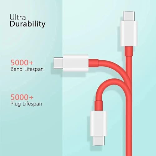 Image of 100W Type C Dash /Warp Fast Charging Cable | Fast Data Sync Cable | Compatible with Oneplus 15,15R,13,13R,12,12R,11,11R,10Pro,10R,10T,9RT,9R,8R,8T,7, 6 /6T /,Ce5,Nord Ce3,Ce4. (1M.)
