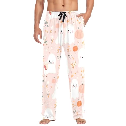 Cute Spirits Men's Cotton Pajama Pants with Pockets and Drawstring Comfortable and Stylish,S