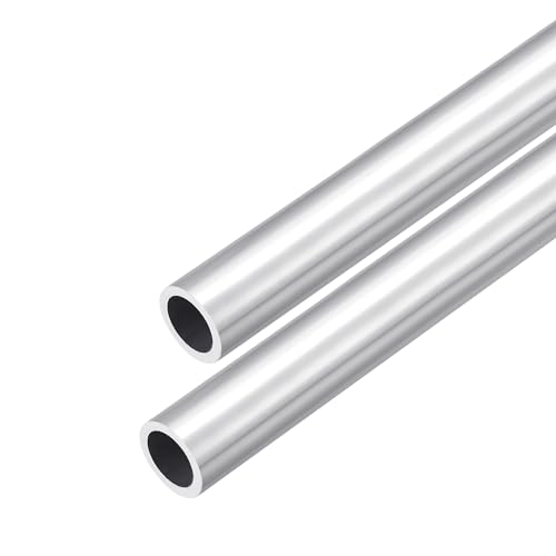 DMiotech 2 Paquete (20mm OD x 18mm ID) Tubo Redondo de Aluminio 6063 de 300mm de Longitud para Construcción de Estructuras Metálicas y Proyectos de Bricolaje
