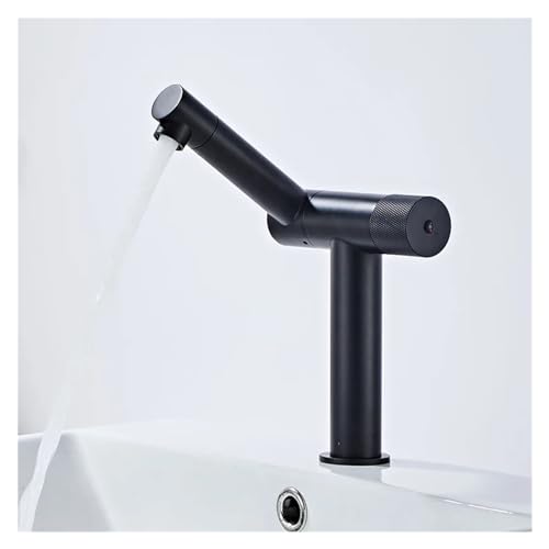 Robinet lavabo salle de bain rotatif 360 noir mitigeur laiton