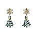 Shiny Christmas Tree Earrings, Sparkling Full Rhinestone Christmas Tree Dangle Earrings, Colorful Diamond Crystal Zircon Christmas Tree Tassel Earrings, Christmas Gift for Women Girls (#5)