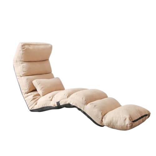 LIBANGRONG-888 Sillas Tipo puf Sofá Perezoso Plegable y Lavable, cojín de Suelo Tatami, sillón reclinable Individual Sofá Cama(Beige)