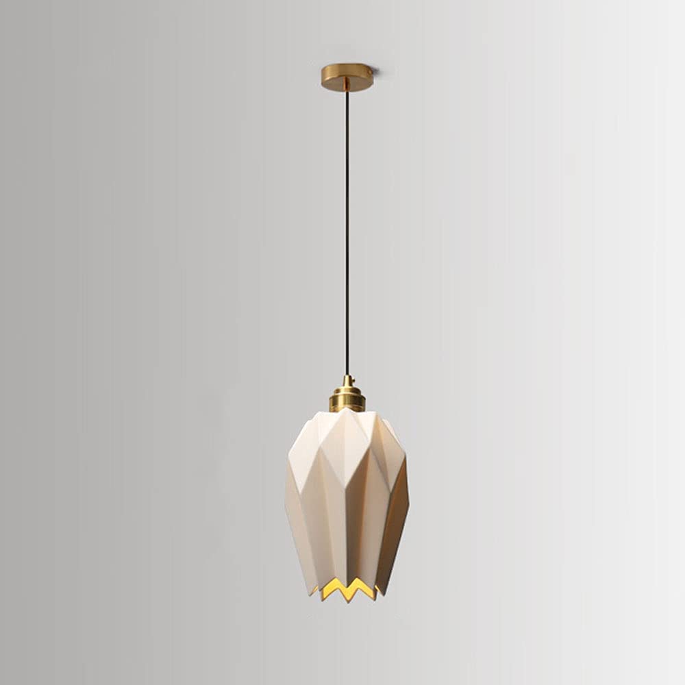 Lampe suspendue E27 en céramique blanche laiteuse avec hauteur réglable - 6